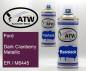 Preview: Ford, Dark Cranberry Metallic, ER / M6445: 400ml Sprühdose + 400ml Klarlack - Set, von ATW Autoteile West.